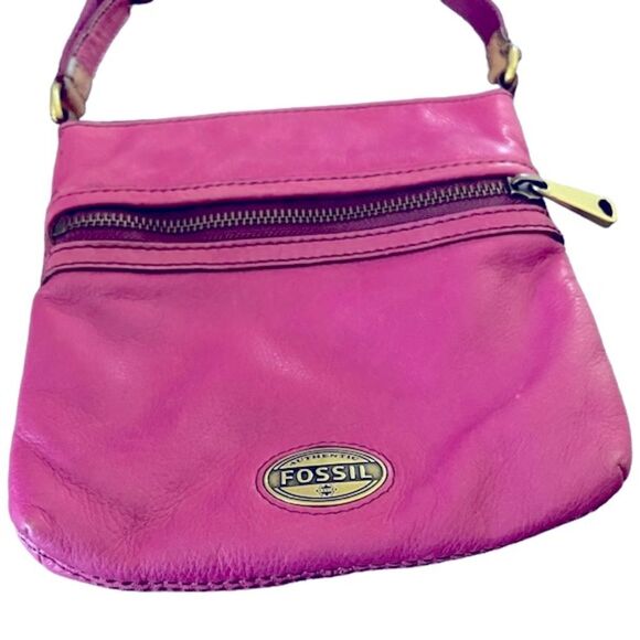 Fossil Explorer Mini Crossbody Cowhide Leather Style #: SL3253 Pink Magenta - Picture 14 of 16